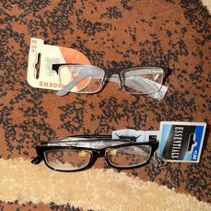 Black and Silver Reading Glasses Set